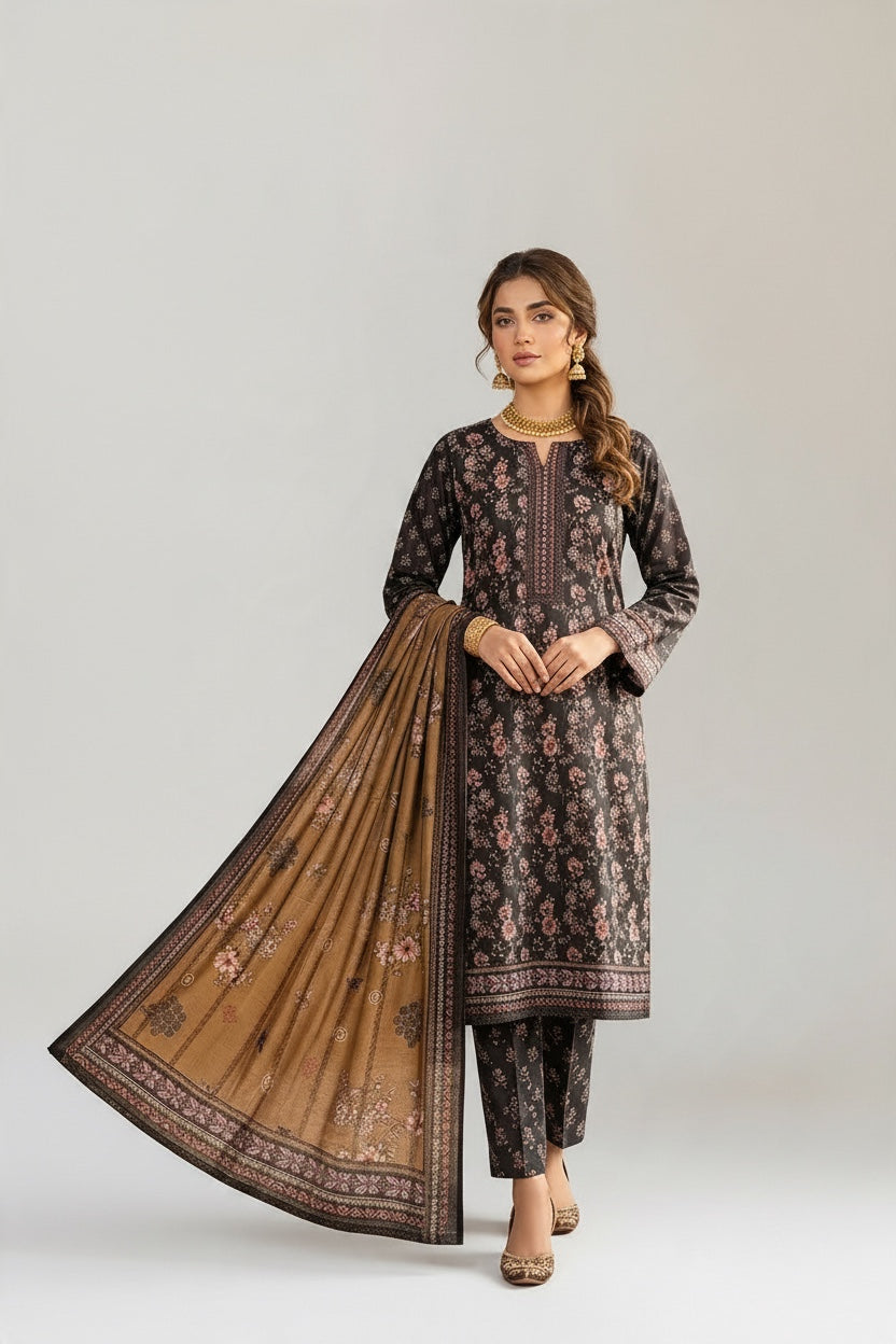 Sapphire 3 Pc Shawl Collection Design Code: 745