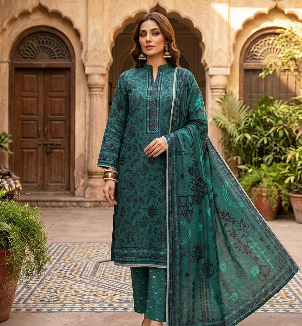 Sapphire 3 Pc Shawl Collection Design Code: 746