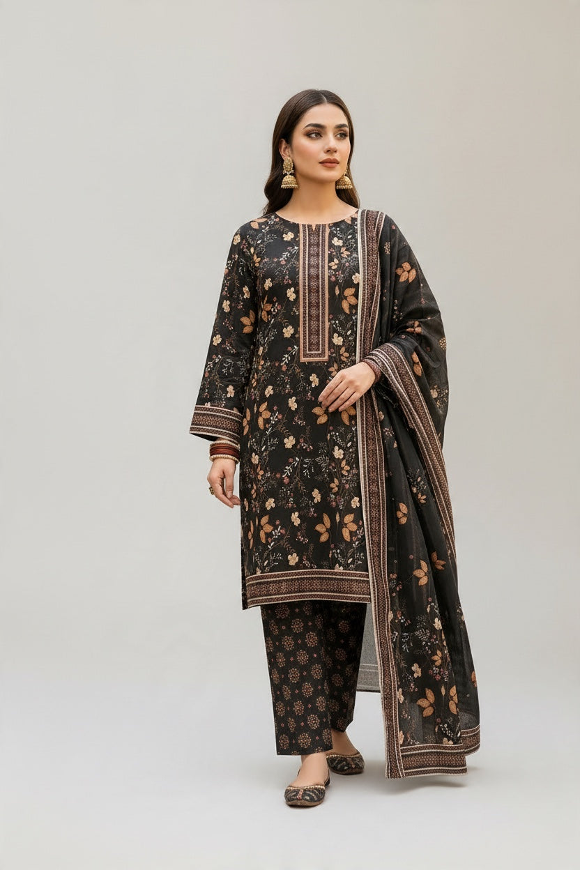 Sapphire 3 Pc Shawl Collection Design Code: 747