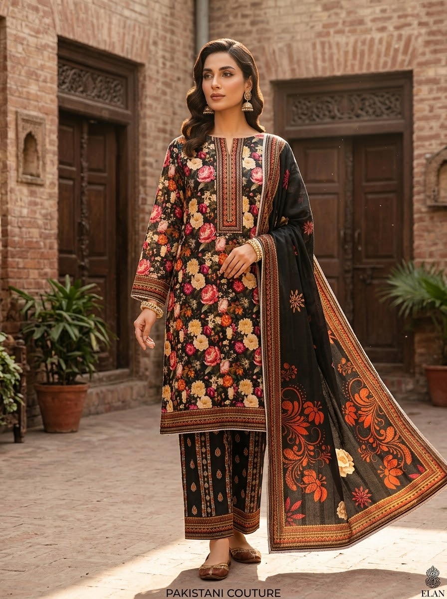 Sapphire 3 Pc Shawl Collection Design Code: 740