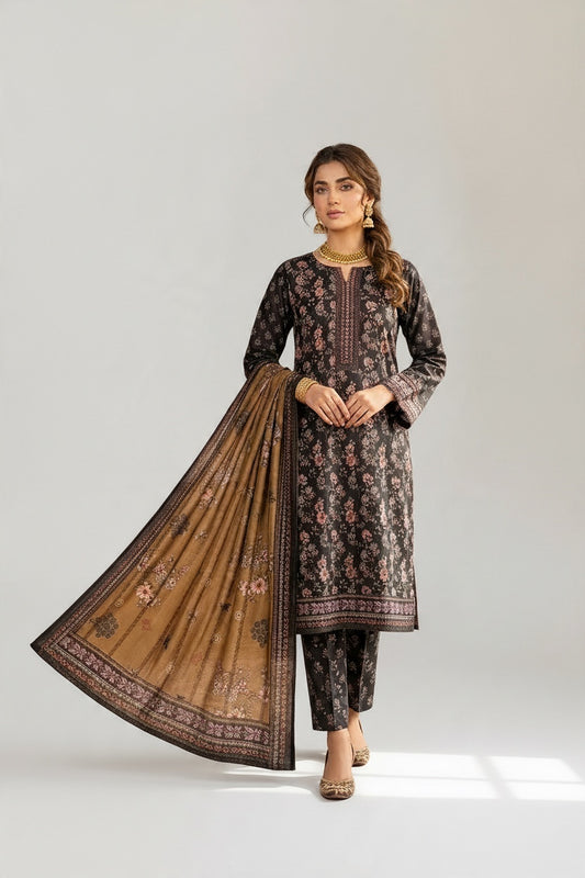 Sapphire 3 Pc Shawl Collection Design Code: 745