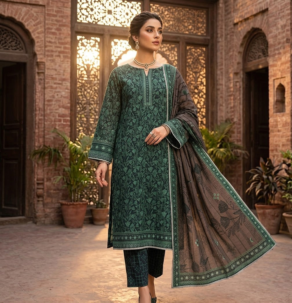 Sapphire 3 Pc Shawl Collection Design Code: 743