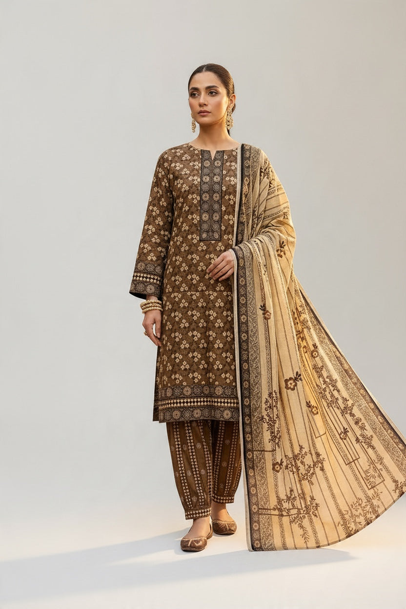 Sapphire 3 Pc Shawl Collection Design Code: 744