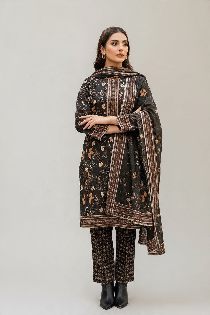 Sapphire 3 Pc Shawl Collection Design Code: 747