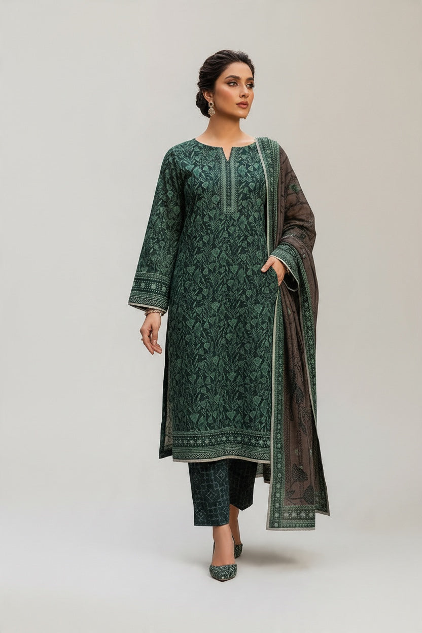 Sapphire 3 Pc Shawl Collection Design Code: 743