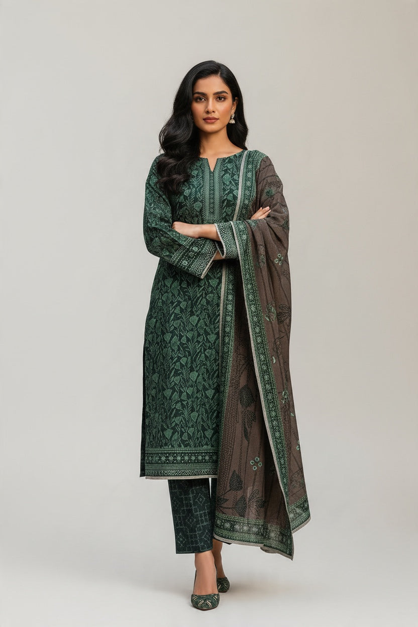 Sapphire 3 Pc Shawl Collection Design Code: 743