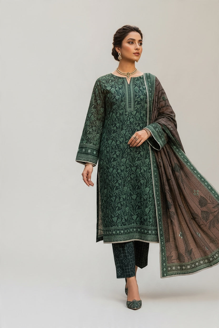 Sapphire 3 Pc Shawl Collection Design Code: 743